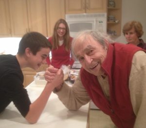 Michael Cohen arm wrestling (and winning) vs. grandson Will at age 83.